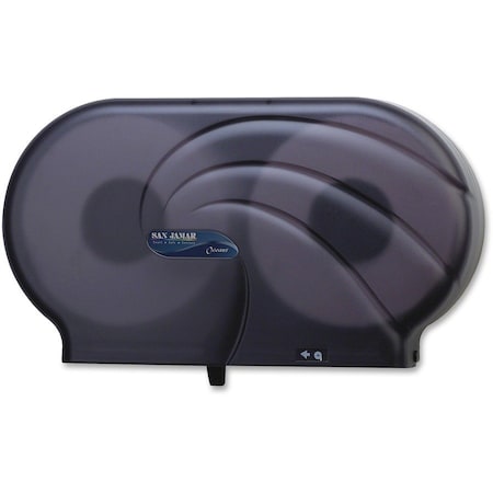 San Jamar 9" Twin Roll Bath Tissue Dispenser, 12"x19"x5-1/4", Black SJMR4090TBK
